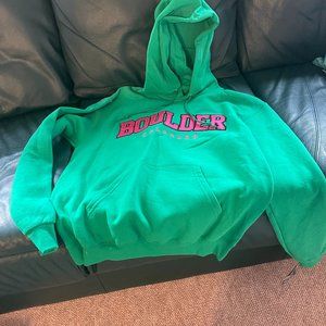 NWT Champion Champion  Kelly green with Pink embroidered BOULDER, Colorado